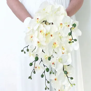 QIFU yapay çiçekler Gerçek Dokunmatik Yapay Güve Orkide Kelebek Orkide için yeni Ev Ev Düğün Festivali Dekorasyon