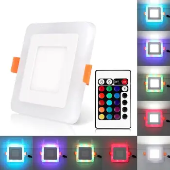 RGB Led panel aydınlatma 6w/9w/16w / 24W Ultra İnce Gömme LED tavan lambası Akrilik panel lambası Uzaktan Kumanda ile 3 Modelleri