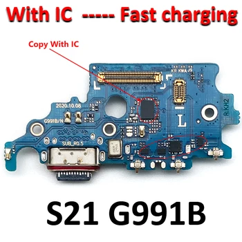 Samsung Galaxy S21 G991B İçin Port Mikrofon Flex Kablo Yedek Parça Şarj USB Şarj Dock bağlantısı Hızlı şarj