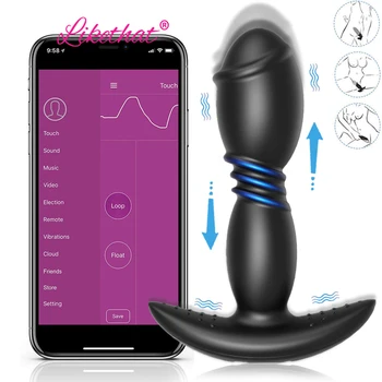Seks Oyuncakları Bluetooth Teleskopik Yapay Penis Vibratör Butt Plug vibratörler Erkekler için APP Kontrol Prostat mastürbasyon için seksi oyuncaklar Erkekler için Eşcinsel