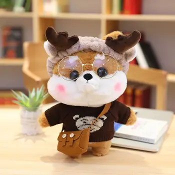 Sevimli LaLafanfan Shiba Inu peluş oyuncak Giysileri ile Yumuşak Kawaii Köpek Doldurulmuş hayvan Bebek onun için Yaratıcı Doğum Günü sevgililer Günü Hediyeleri