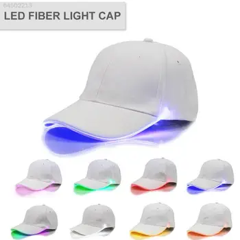 Süper Göz Kamaştırıcı LED Işıklı Fiber Optik beyzbol şapkası LED ışıklı şapka Glow Kulübü Parti Beyzbol Hip-Hop Ayarlanabilir Spor Kap