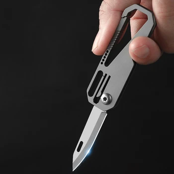 Titanyum alaşımlı Çok aracı Anahtarlık Bıçak Taşınabilir Mini EDC Anahtarlık Kolye Express Açma Çakı Kamp Ekipmanları