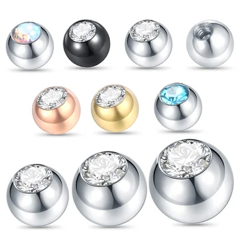 Toptan Çelik Mücevher Meme Piercing Topları Küpe Burun Halkası Kaş Boule Piercing Dil Değiştirme Ekleri Topları