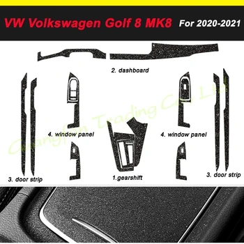 VW Volkswagen Golf 8 için MK8 2020-21 3D / 5D Karbon Fiber Araba İç ayar kapağı İç Sticker Çıkartmaları Dekoratif Parça Aksesuarları