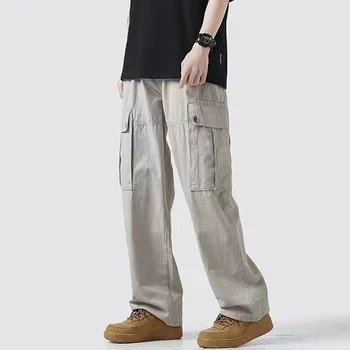 Y2K Kadın Streetwear Techwear Kargo İş Harajuku Düz dökümlü pantolon Erkekler Sweatpants Geniş Bacak Joggers Alt Pantolon Elbise