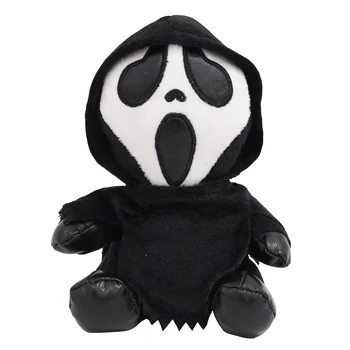 Yeni Ghostface peluş oyuncak Siyah Punk Hayalet Yüz Ölüm Korku Peluş Bebek Çocuklar için Cadılar Bayramı Hediye