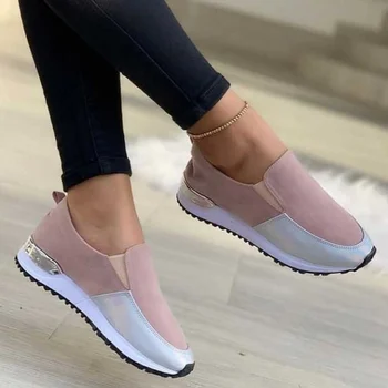 Yeni Kadın Spor Ayakkabı üzerinde Kayma Düz rahat ayakkabılar Platformu Spor kadın ayakkabısı Açık Koşu Bayanlar vulkanize ayakkabı Zapatillas Mujer