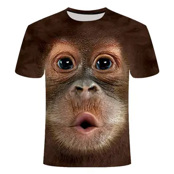 Yeni T - shirt 3d Baskı Erkekler Ve Kadınlar Aynı Hayvan Maymun Sıkı kısa kollu t-shirt Komik Tasarım Rahat Üst Desen